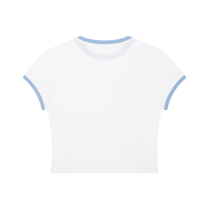 Bubble Pop Retro Women's Slim Fit Color Rib T-Shirt