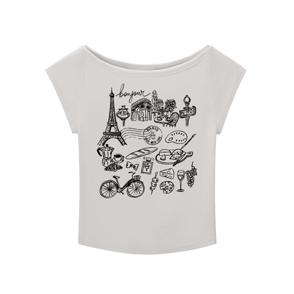 Paris France 90s Slub Lightweight Slim Fit T-shirt