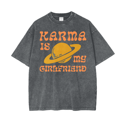 Karma Girlfriend Oversize Snow Washed T-Shirt