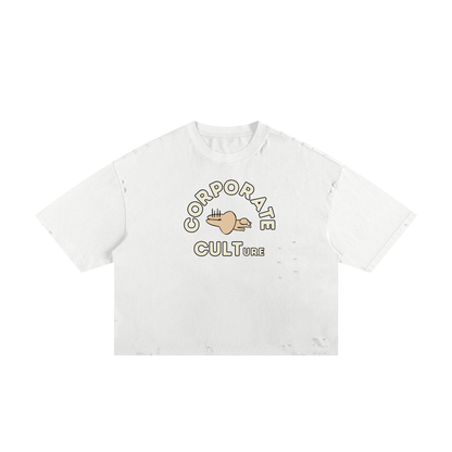 Corp Cult Bunny Unisex Classic Frayed Boxy Tee