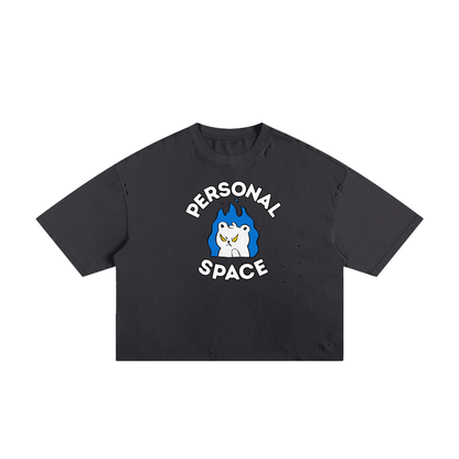 Need Space Bear Unisex Classic Frayed Boxy Tee