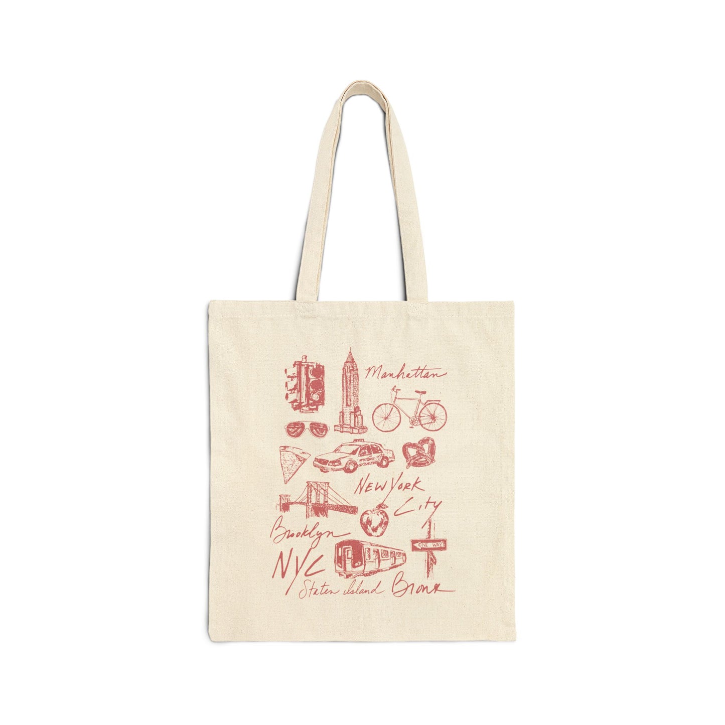 New York City Sketch Art Cotton Canvas Tote Bag