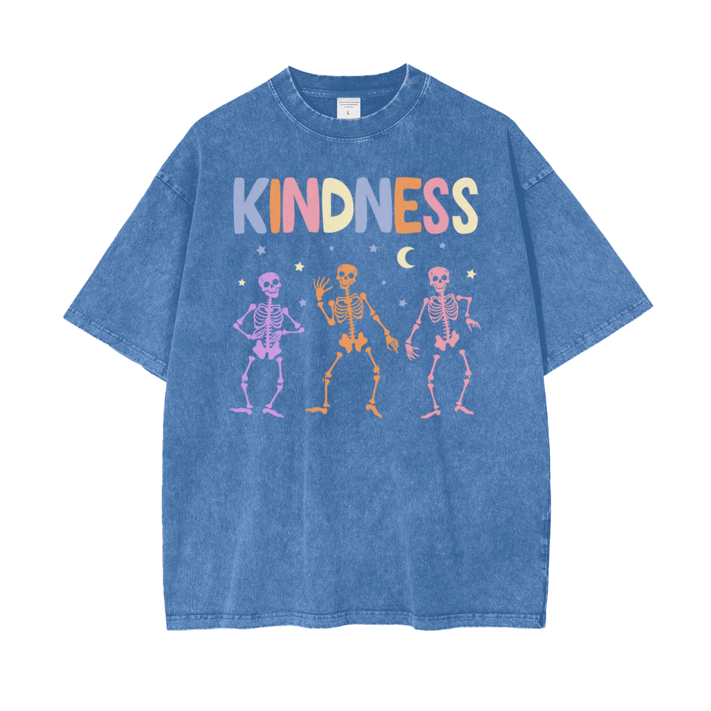 Kind Skeletons Unisex Oversize Snow Washed T-Shirt