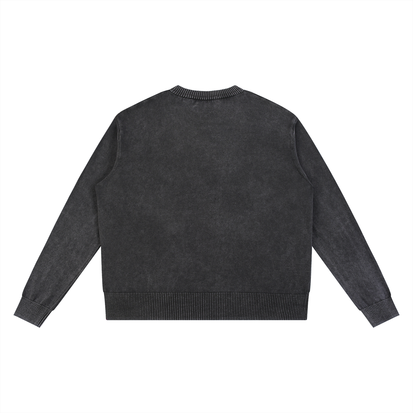 Hello Flowers Faux-Embroidered Mineral Wash Oversized Sweater
