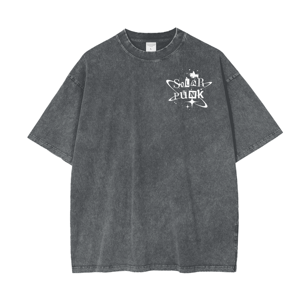Solar Punk Rising Frt/Bck Oversize Snow Washed T-Shirt