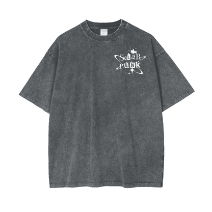 Solar Punk Rising Frt/Bck Oversize Snow Washed T-Shirt