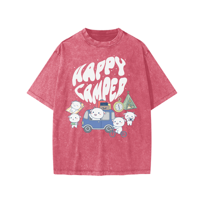 Happy Camper Snow Washed KIDS Tee