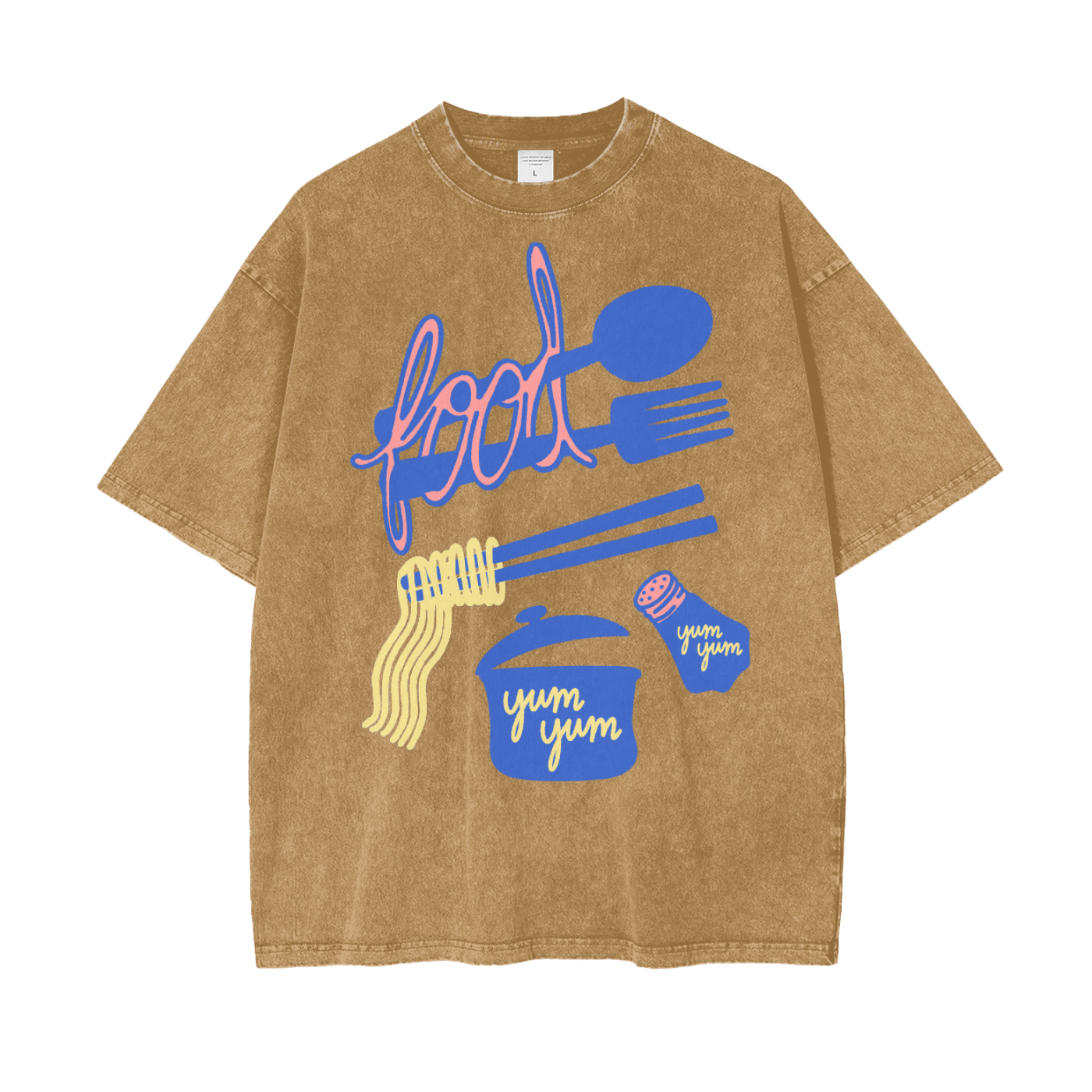 Food Yum Unisex Oversize Snow Washed T-Shirt