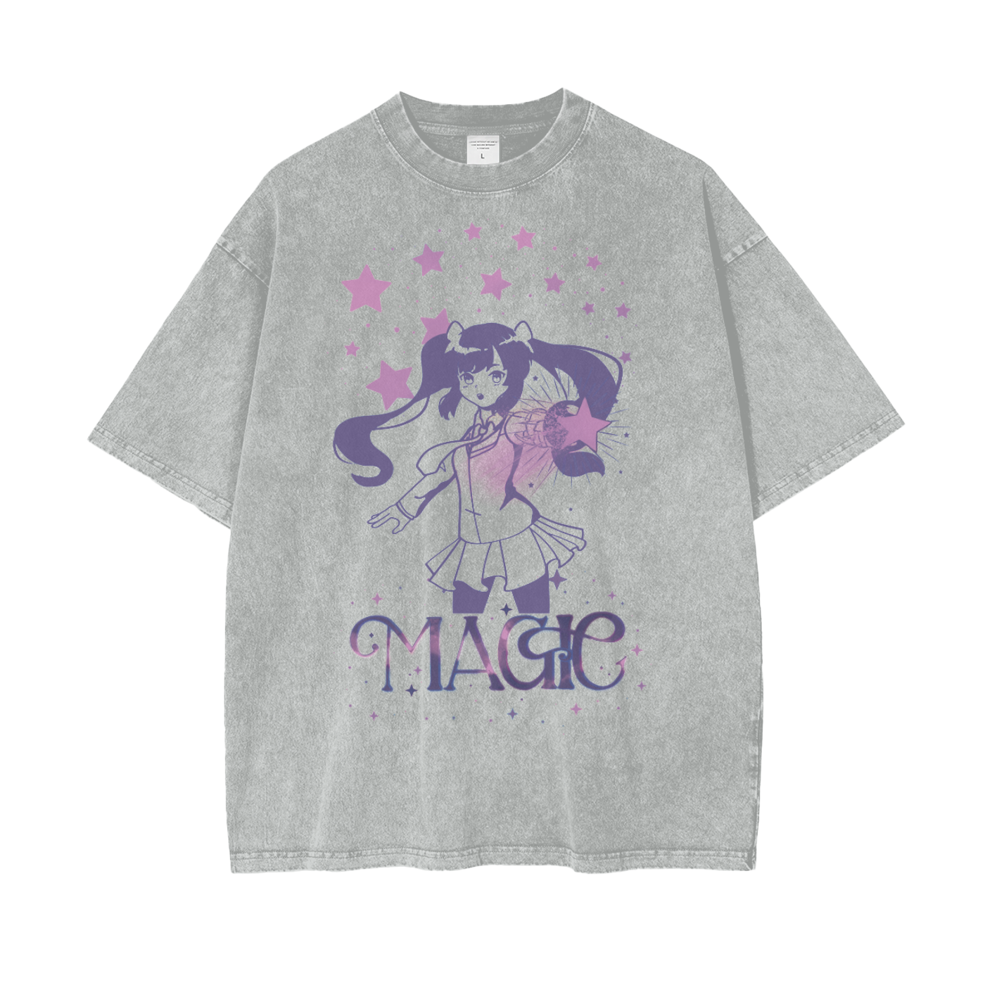 Anime Magic Unisex Oversize Snow Washed T-Shirt