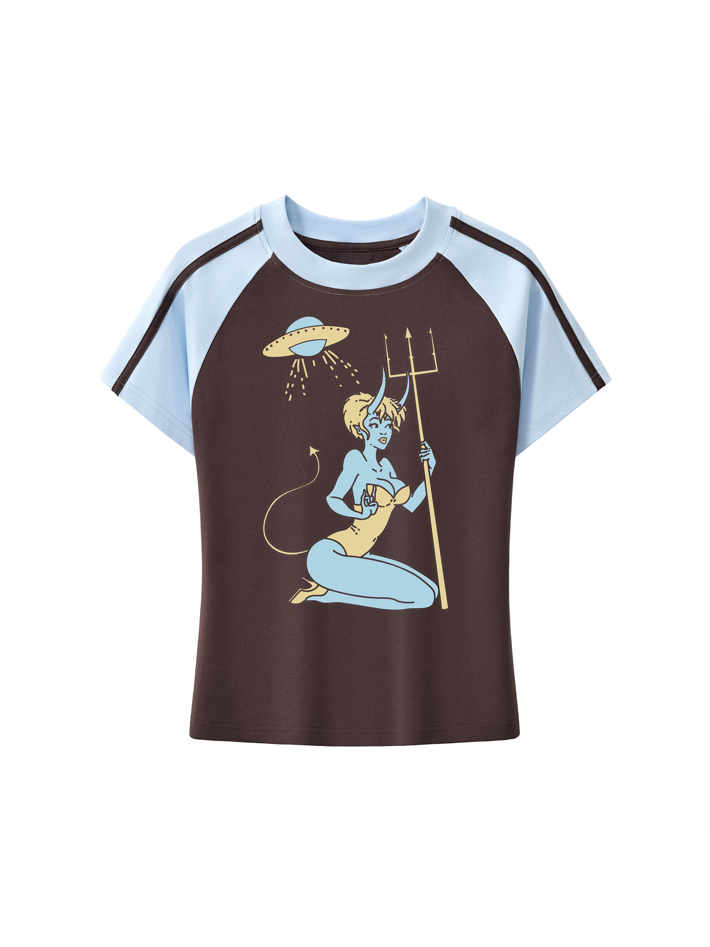 Alien Girl Retro Womens Petite Raglan T-Shirt
