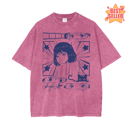 Anime Film Idol Unisex Oversize Snow Washed T-Shirt