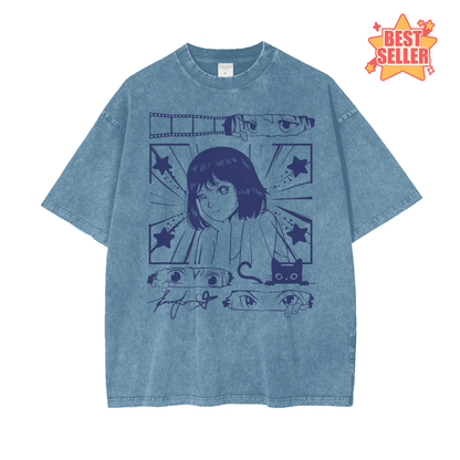 Anime Film Idol Unisex Oversize Snow Washed T-Shirt