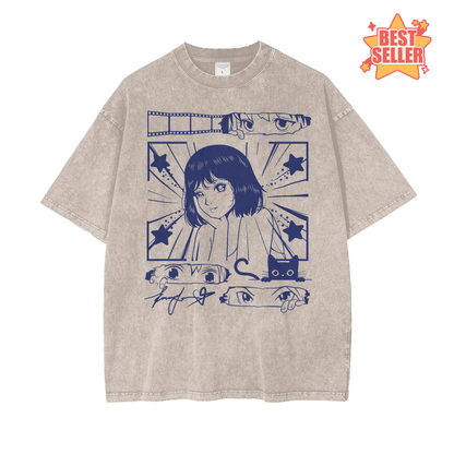 Anime Film Idol Unisex Oversize Snow Washed T-Shirt