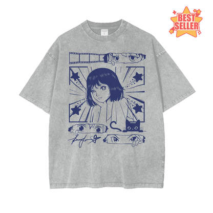 Anime Film Idol Unisex Oversize Snow Washed T-Shirt