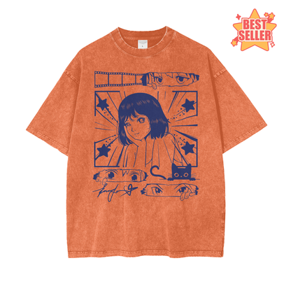 Anime Film Idol Unisex Oversize Snow Washed T-Shirt