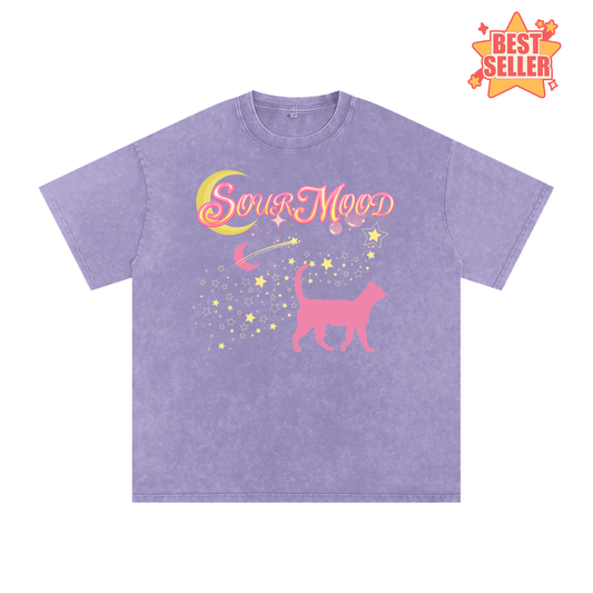 Anime Sour Mood Acid Wash Oversize T-Shirt