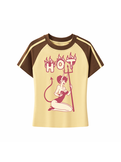 Baddie Retro Womens Petite Raglan T-Shirt