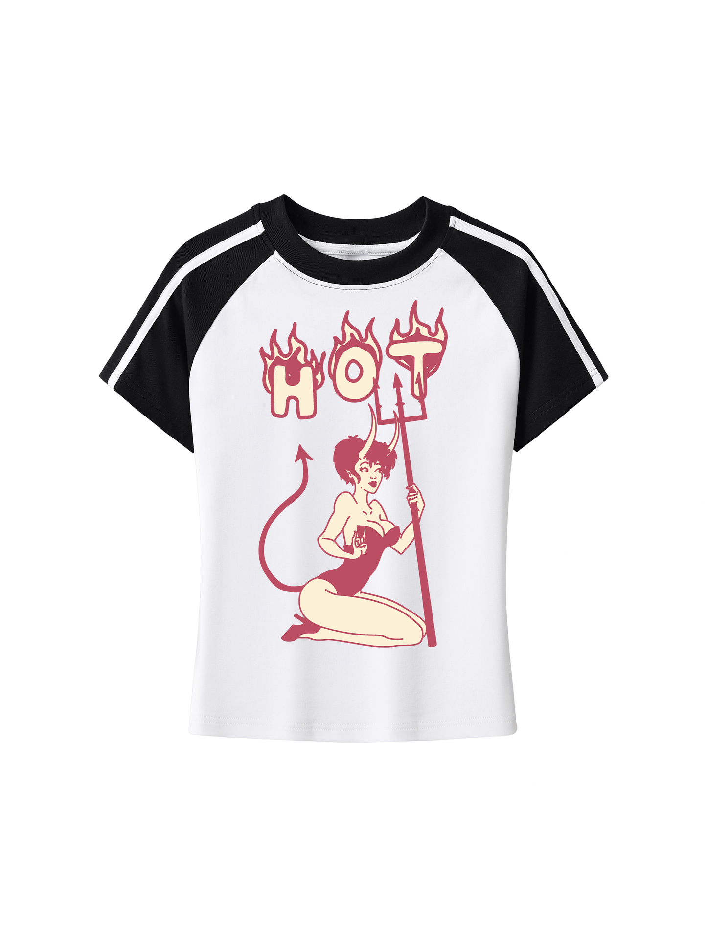 Baddie Retro Womens Petite Raglan T-Shirt