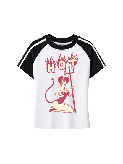 Baddie Retro Womens Petite Raglan T-Shirt