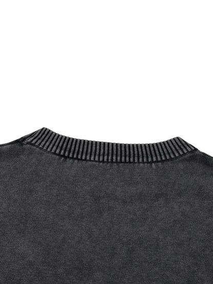 Fire Heart Mineral Wash Oversized Sweater