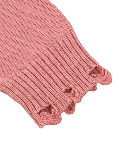 Heart Smile Vintage Washed Hand-Frayed Sweater