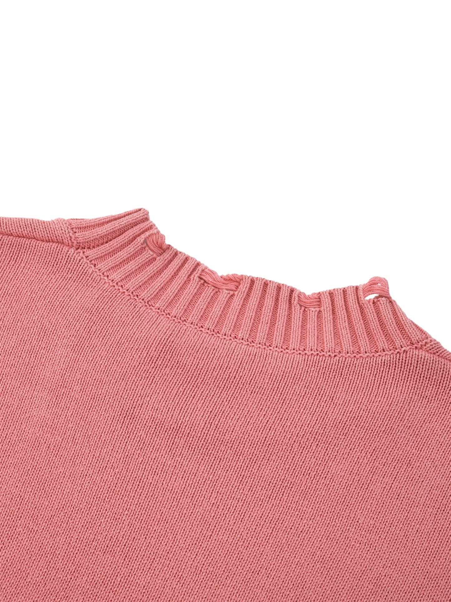 Heart Smile Vintage Washed Hand-Frayed Sweater