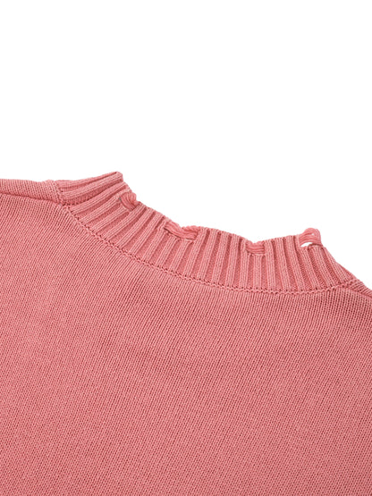 Heart Smile Vintage Washed Hand-Frayed Sweater