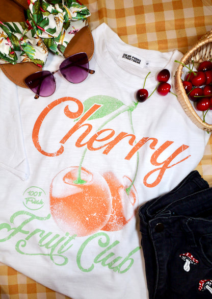 Cherry Fruit Club Lightweight Slub Cotton T-Shirt