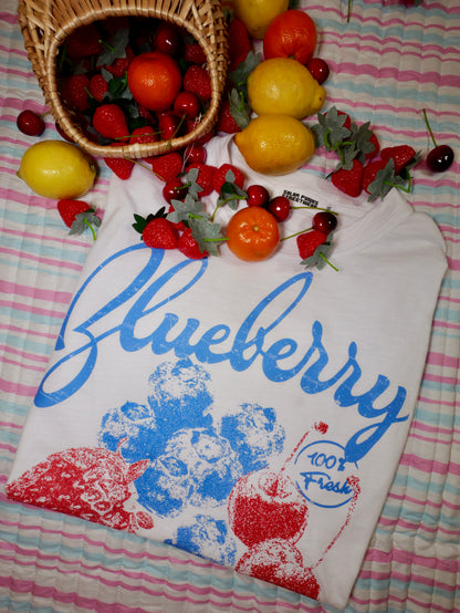 Blueberry Fruit Club Lightweight Slub Cotton T-Shirt