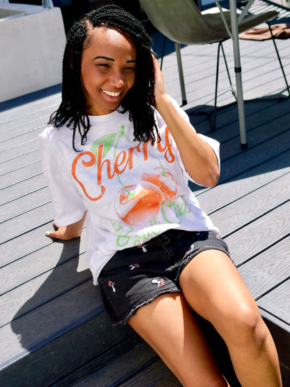 Cherry Fruit Club Lightweight Slub Cotton T-Shirt