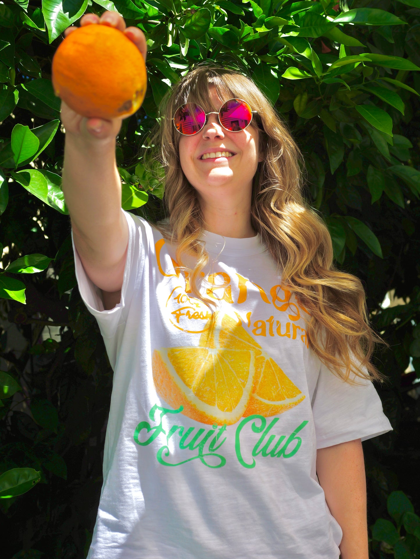 Orange Fruit Club Lightweight Slub Cotton T-Shirt