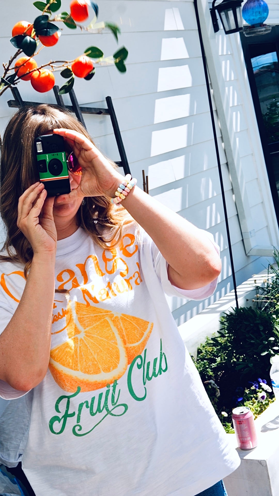 Orange Fruit Club Lightweight Slub Cotton T-Shirt
