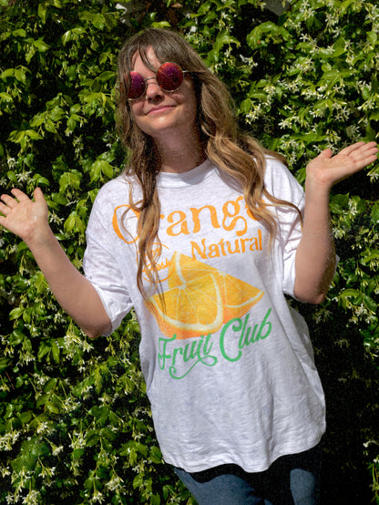 Orange Fruit Club Lightweight Slub Cotton T-Shirt