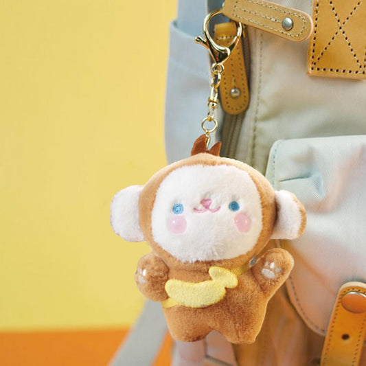 Lil Happy Travel Monkey Plush Keychain ~4inch