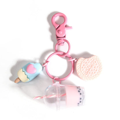 Kawaii Bubble Tea & Sweet Charms Keychain