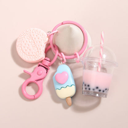 Kawaii Bubble Tea & Sweet Charms Keychain