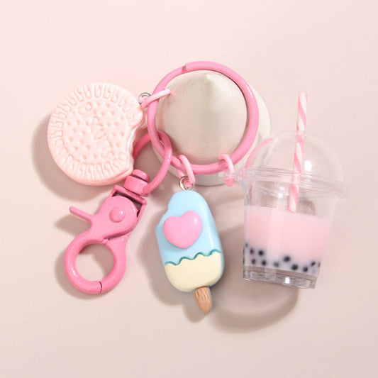Kawaii Bubble Tea & Sweet Charms Keychain