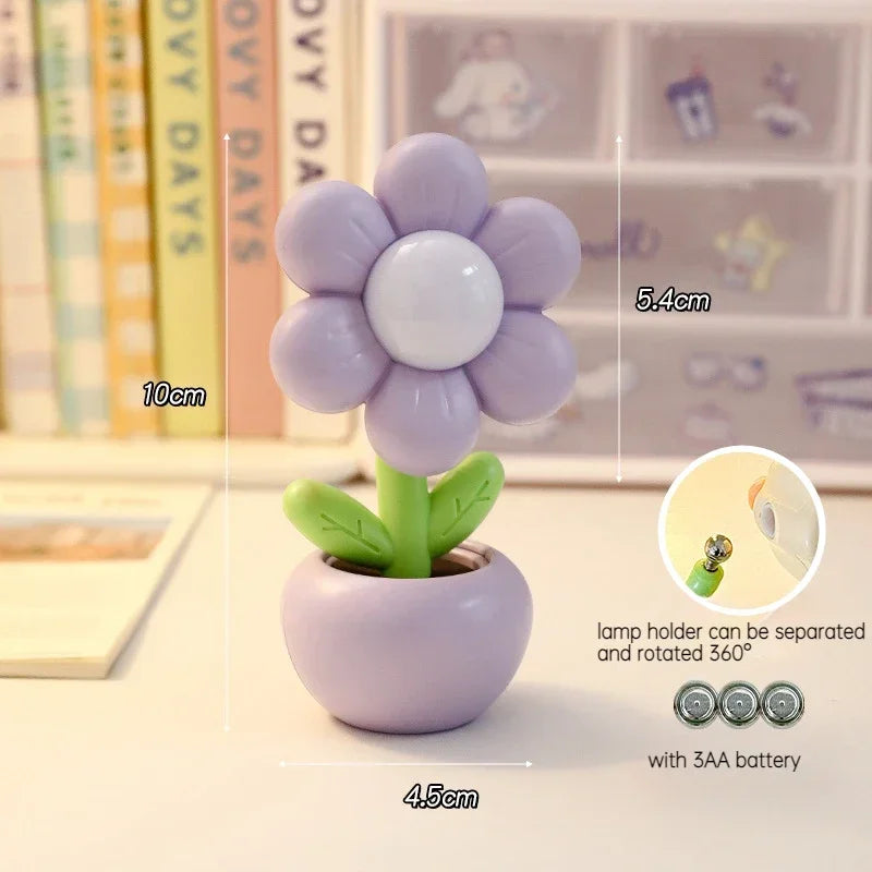 Kawaii Mini LED Flower Night Light Table Lamp