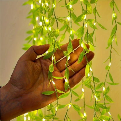 Nature Vines Leaf Curtain String Lights | Battery Powered Decorative Fairy Lights