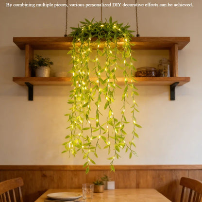 Nature Vines Leaf Curtain String Lights | Battery Powered Decorative Fairy Lights
