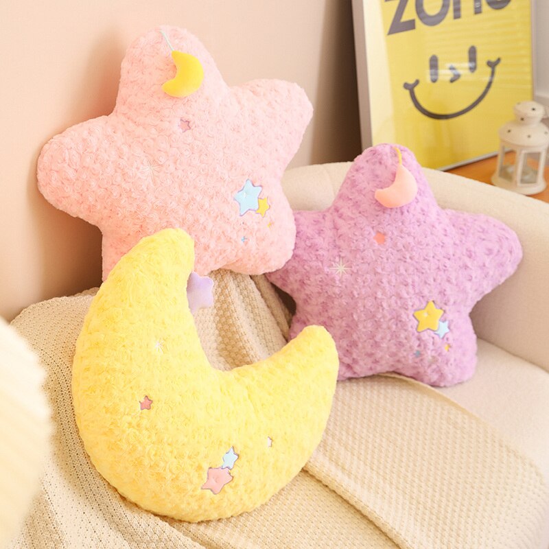 Kawaii Pastel Moon Star Cute Decor Pillow Plush
