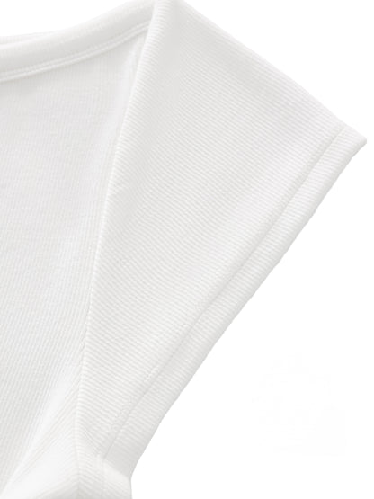 Vacation Wide Neck Slub T-shirt