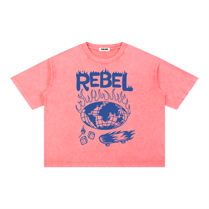 Rebel World Mineral Wash Boxy Cotton T-Shirt