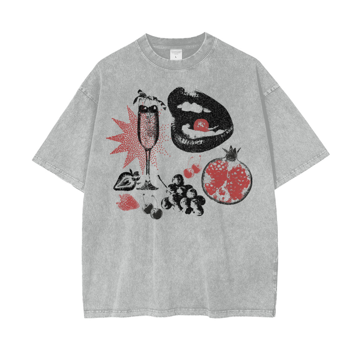 Fruit Champagne Unisex Oversize Snow Washed T-Shirt