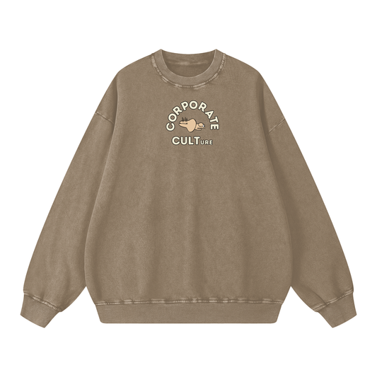 Burnt-out Bunny Acid Wash Oversize Sweatshirt