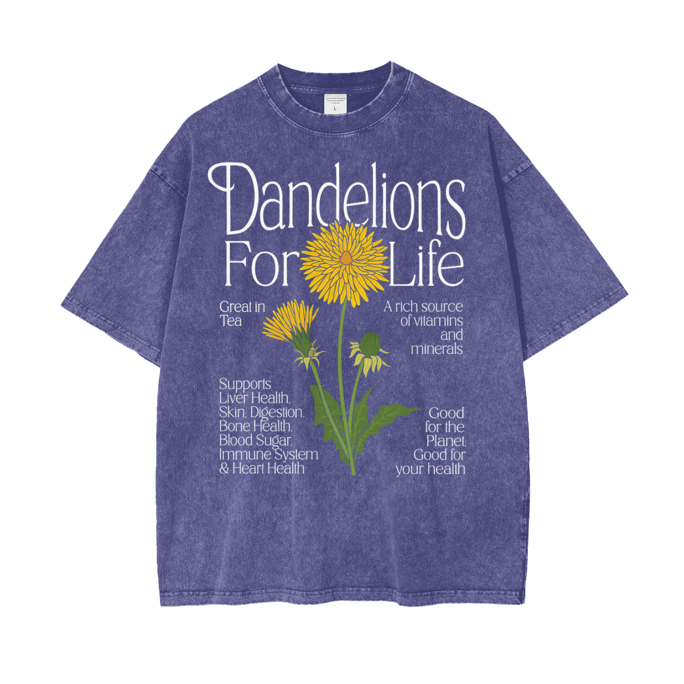 Dandelions Unisex Oversized Snow Washed T-Shirt