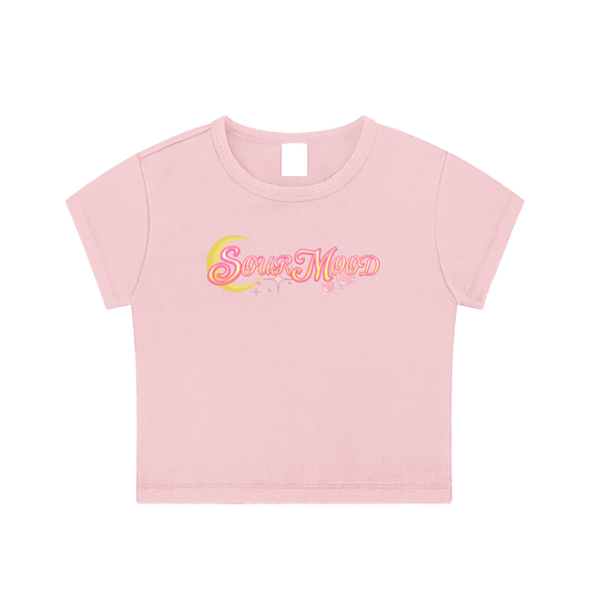 Anime Sour Mood Snow Washed Crop Top