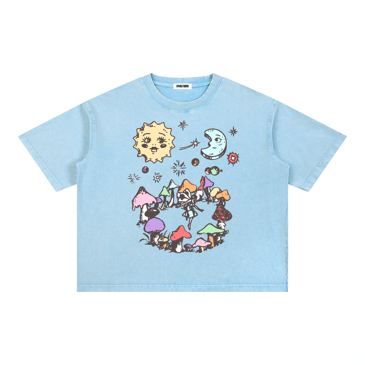 Fairy Circle Unisex Oversized Mineral Wash Boxy Cotton T-Shirt