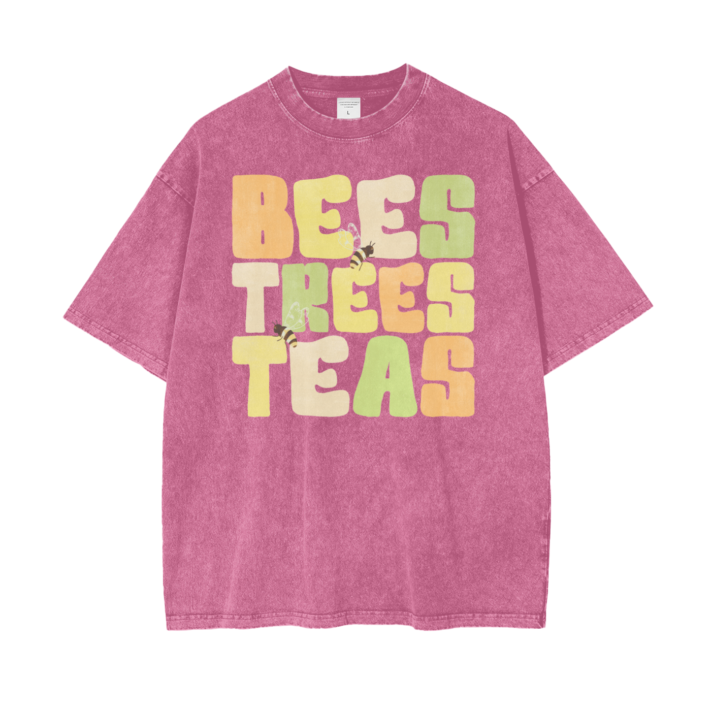 Bees Trees Unisex Oversize Snow Washed T-Shirt