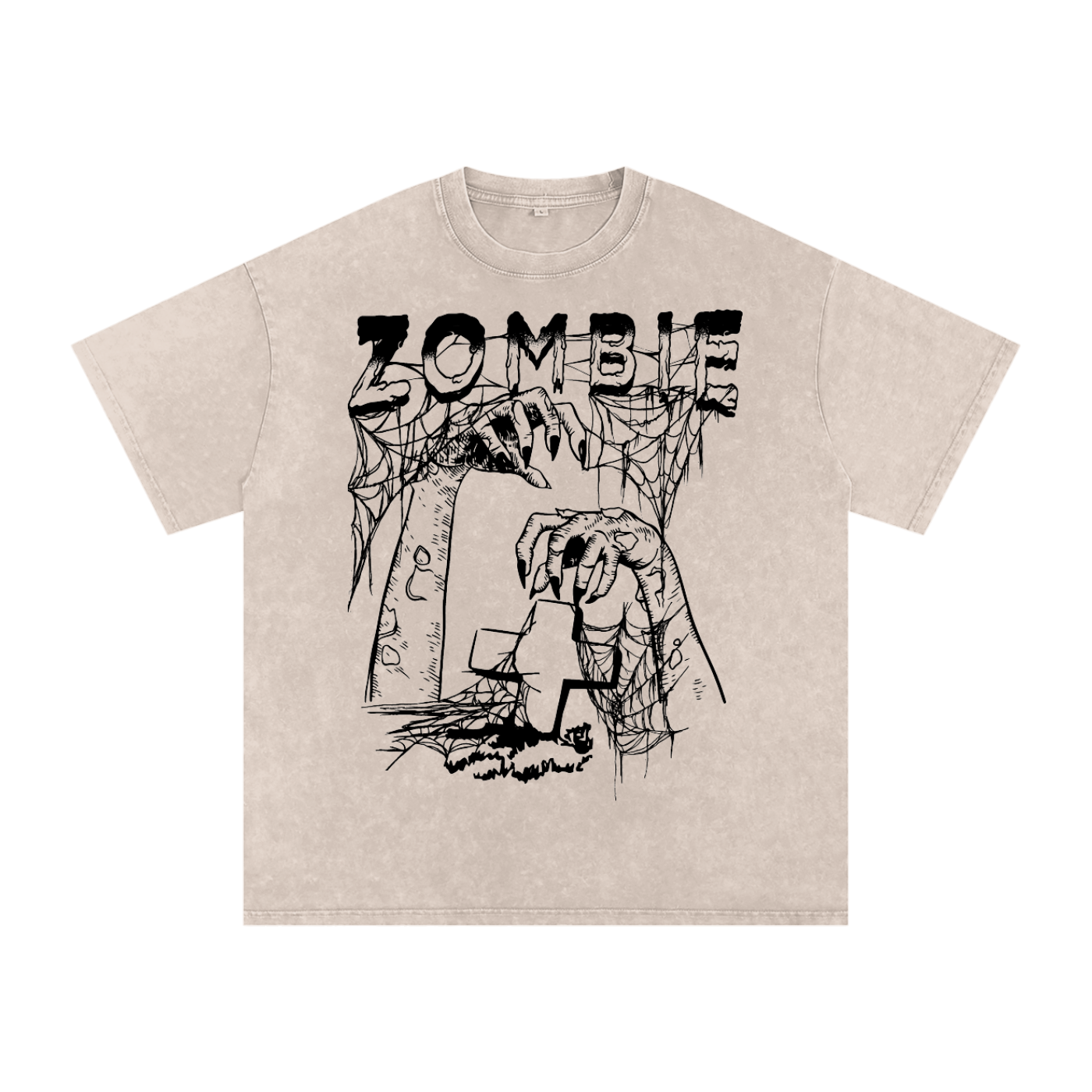 Zombie Acid Wash Unisex Oversize T-Shirt